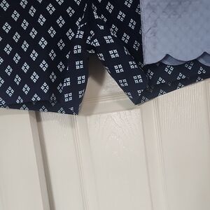 crown & ivy Navy and Light Blue Patterned Women Shorts